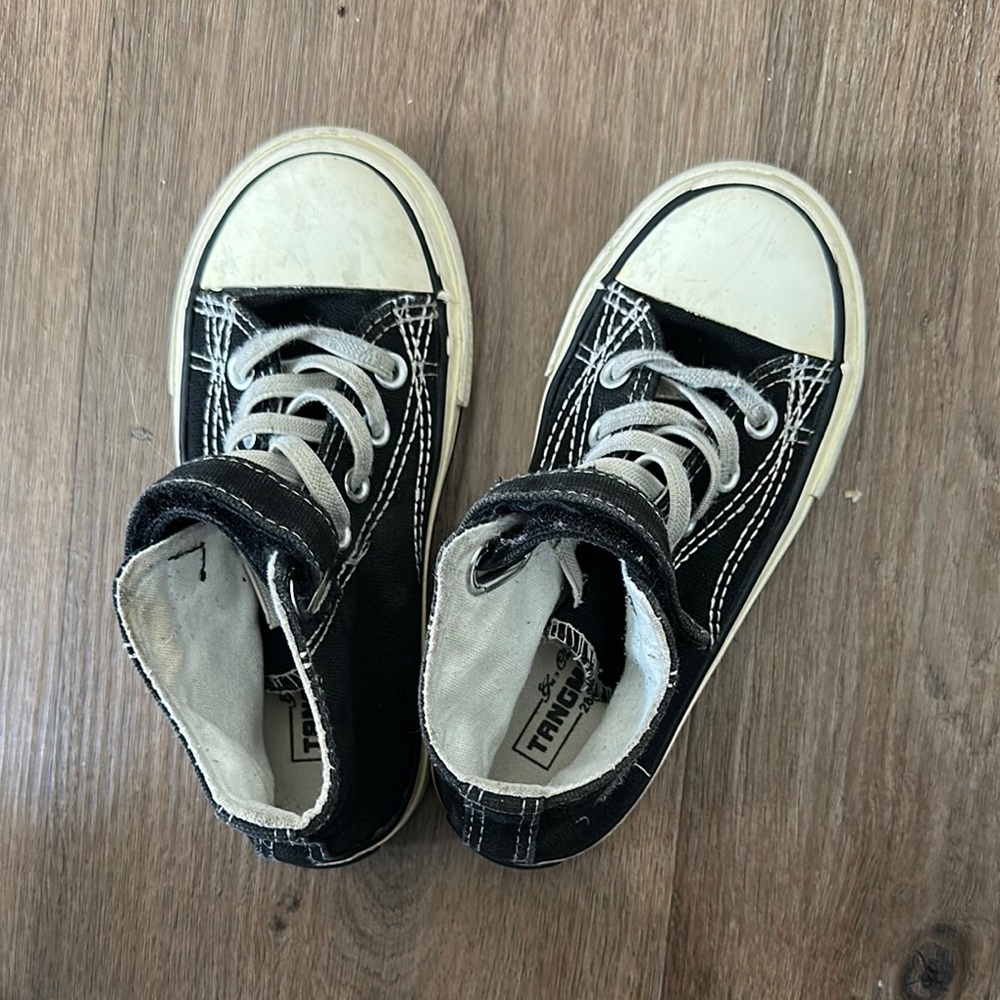 Black High-Top Kids Sneakers